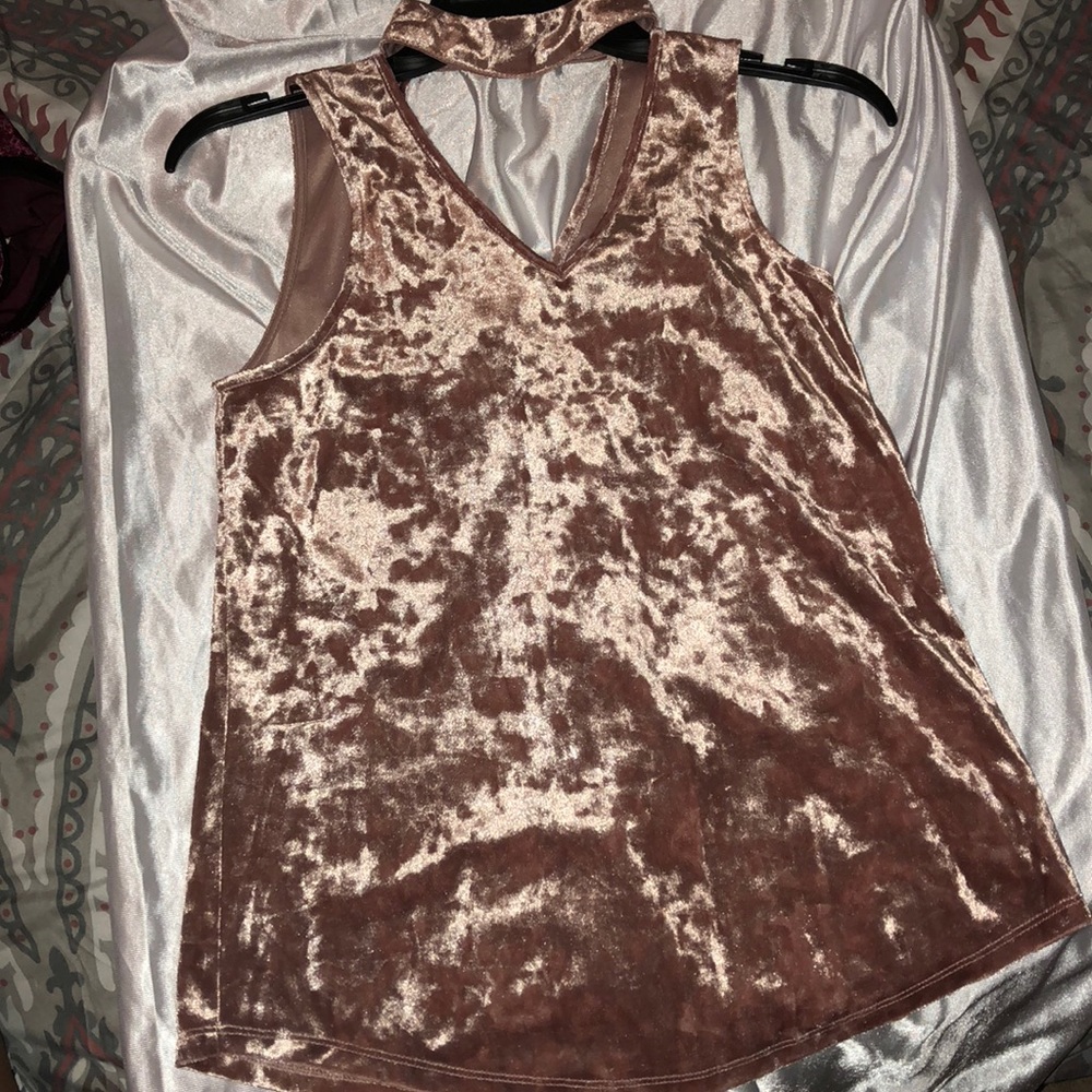 Pink velvet blouse